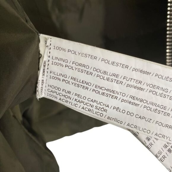 Mango Olive Green Puffer Coat Quilted Anorak With Hood - Picture 11 of 12